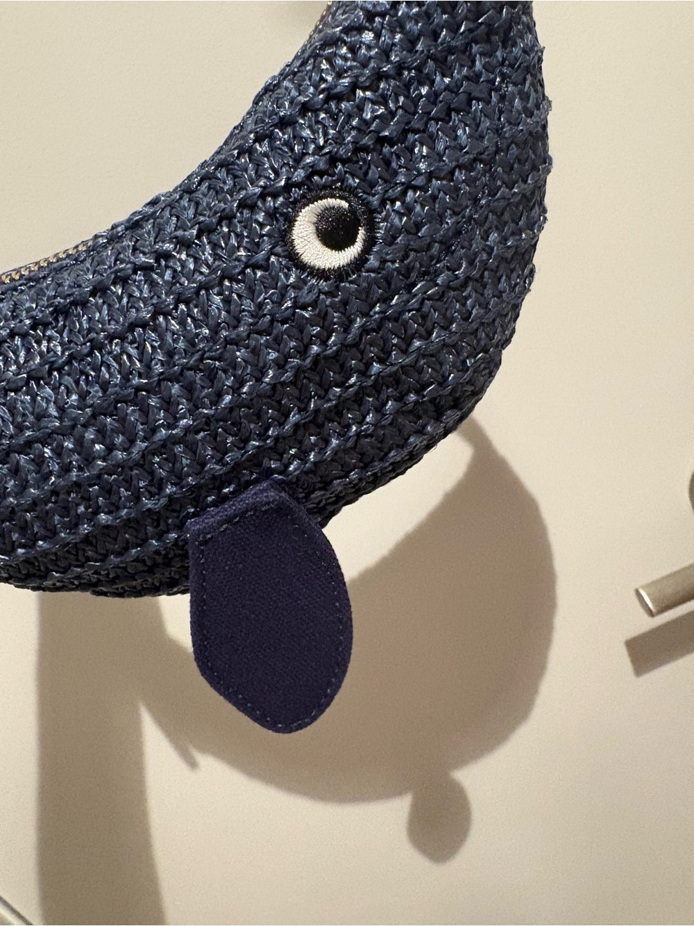 Vineyard Vines Navy Whale Straw Mini Shoulder Bag - Picture 3 of 5